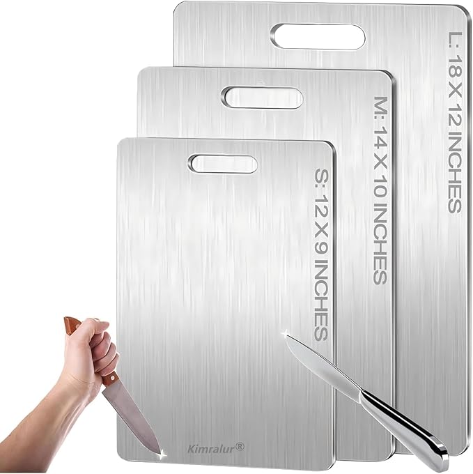 Titanium Cutting Board, Double Sided 2025 New Titanium Cutting Boards for Kitchen, Non Toxic Non Slip, Chopping Board, Dishwasher Safe, Easy to Clean (14"L x 10"W)