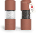 LARS NYSØM Salt and Pepper Grinder Set, Manual Salt and Pepper Mills with Adjustable Ceramic Grinder, Design Spice Shaker Set (Brick Red)