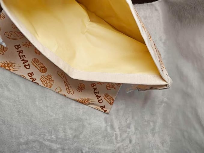 Reusable Beeswax Bread Bags for Homemade Bread Sourdough Loaf 17in x12.9in Large Beeswax Storage Bags farmhouse bread box Cotton Linen Bag 2 Pack Portable Bread Containers(Wheat)