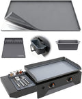 KITCHEN PERFECTION Ultimate Kit for Blackstone Griddle 28 Inch - Silicone Griddle Cover Mat + Griddle Accessories Mat + 2 PCS Silicone Grease Cup Liners Hermetic Protection from Rust & Debris All Year
