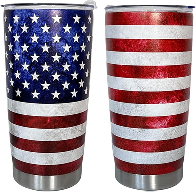 BOFILL American Flag Tumbler 20oz,4th Of July Memorial Day Veteran Day Gifts Stainless Steel Insulated Tumblers Mug