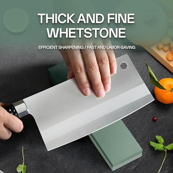 YKLP Knife Sharpening Stone,Whetstone Set Kitchen Knife Sharpener Stone 2 Side 180/320 Grit,Wet Stones for Sharpening Chisel Blades, Knives, Scissor Blades with Non-slip Rubber Base and Angle Guide