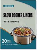 Slow Cooker Liners, 20-Pack Cooking BagsOversized Disposable Pot Liner Plastic Bags, Fits 6QT to 10QTFor Slow Cooker Cooking Tray, 14-Inch x 22-Inch, 20 Liners (20)