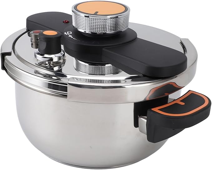 JTLB Pressure Cooker Professional Efficient Fast Even Heating Prevents Stick Large Capacity 304 Stainless Steel Canning Pot for Home Kitchen (6L)