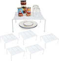 Set of 6 Mesh Kitchen Shelves Cabinet Storage Shelf Rack (13.1 x 10.2 Inch) ，Kitchen Bathroom Pantry Cupboard Desk Home Office, Fridge, Cabinet, Bathroom Cupboard, Non-slip Plastic Feet (6, White)
