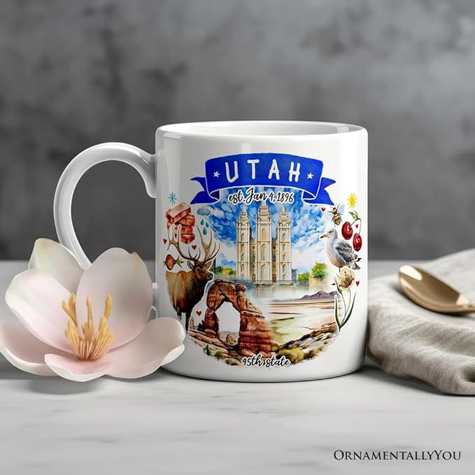 OrnamentallyYou Artistic Utah State Themes and Landmarks Mug