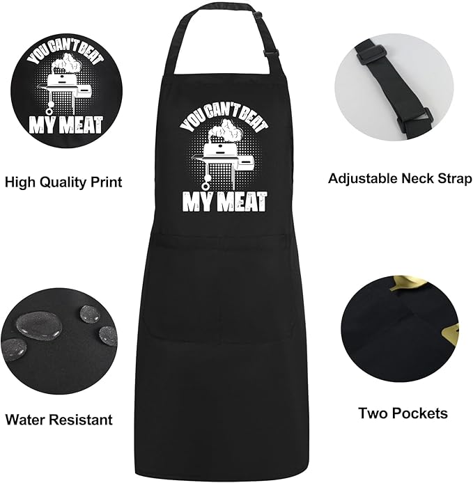 Funny Aprons for Men Chef Cooking BBQ Grilling, Gag Gifts for Men Dad Father, Husband Gifts from Wife for Birthday