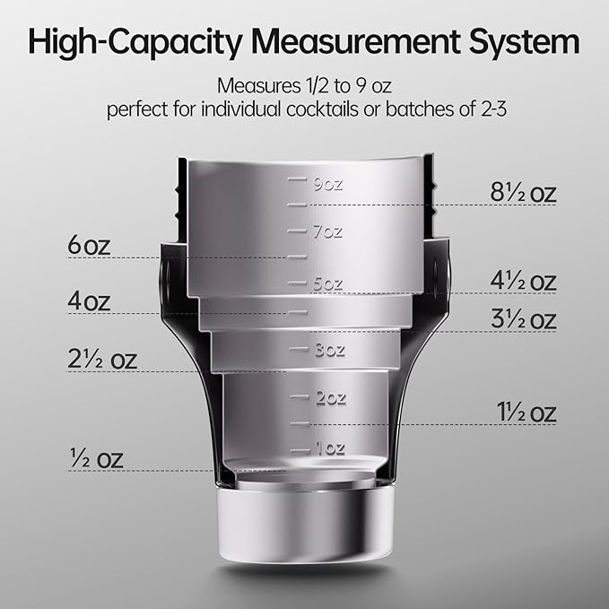 Hybrid Cocktail Shaker Set | Vacuum Insulated Stainless Steel Martini Shaker with Strainer & Jigger Lid | Travel cocktail kit with Bartender Accessory Tools | 30oz | Gunmetal Gray