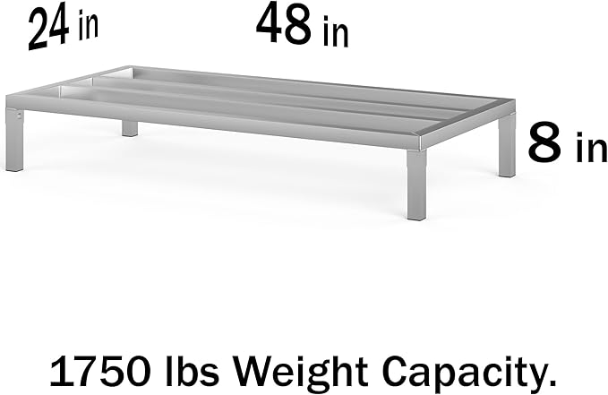 48" x 24" | 8" Off The Floor Aluminum Dunnage Rack | 1200 Lbs Capacity