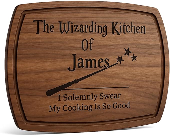 Personalized Wizard Kitchen Cutting Board Custom Engraved Wooden Charcuterie Board Funny Gift For Couples Handmade Charcuterie Tray Christmas Gift For Family Kitchen Decor Ideal For Holidays