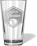 Tennis Coach Beer Glasses - Tennis Coach Gifts Personalized Coach Pint Glass Engraved Coach Award Basketball Beer Glass End of Season Gifts Coach (Tennis, Single Pint Gift Box)