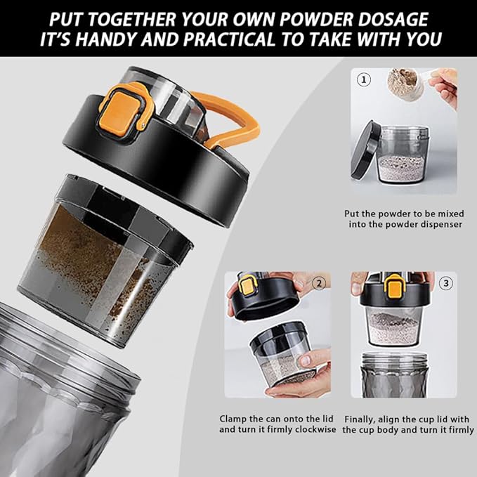 PROCHAIN Electric Protein Shaker Bottle, USB Rechargeable Mixing Cup, Water Drink Mixer Portable Bottles for Gym Sport, BPA-Free Tritan, 22oz