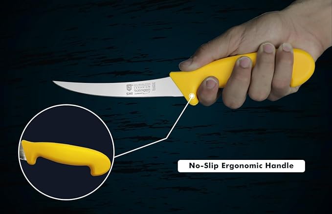 SMI - 6 Pcs Solingen Butcher Knife Set Germany Professional Chef knife Set Boning Knife Sharpening Steel Rod Meat Knife Sharp Kitchen Knives - German steel 1.4116