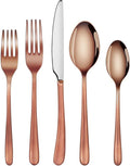 Cangshan 1027020 Rain II Series 20-Piece Stainless Steel 18/10 Forged Antique Copper Finish Flatware Set