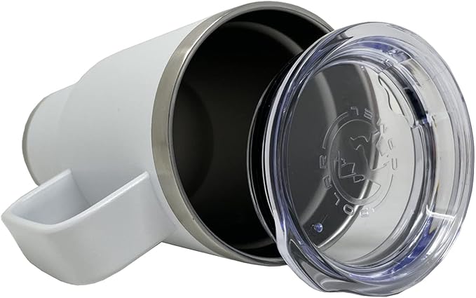 LaserGram 20oz Vacuum Insulated Travel Mug with Handle, Sushi, Personalized Engraving Included (White)
