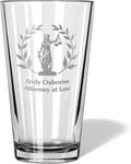 Lawyer, Lawyer gift, Lawyer whiskey glass, Gift for Lawyer, Scales of Justice, Attorney, Attorney gift, Esq, Law office (Single Pint Glass, Lady Justice)
