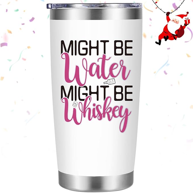LiqCool Funny Tumblers for Women, 20 Oz Might Be Whiskey Tumbler, Wine Gifts for Women Mom Friend Sister, Funny Whiskey Glass, Wine Gifts for Christmas Birthday Mother's Day