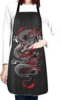 Cute Dragon Print Apron Cute Kitchen Apron For Cooking Gardening Adjustable Home Apron,Adult Size