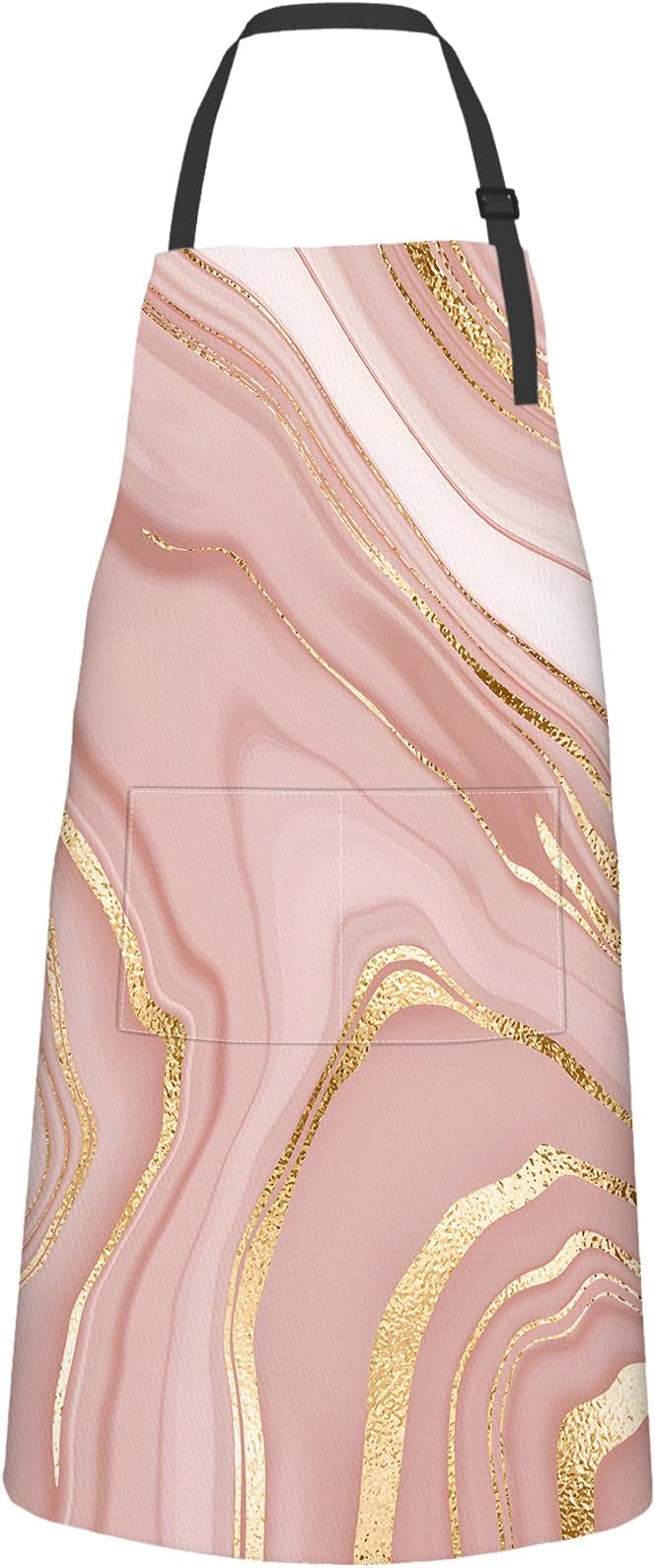 Marble Pink Apron,Oxford Fabric Adjustable Kitchen Apron with 2 Pockets,Waterproof Cooking Aprons for Men Women Mom Wife Dad,Ideal Gifts for Coffee House,Shop,Baking,BBQ,Housewarming,28x33in