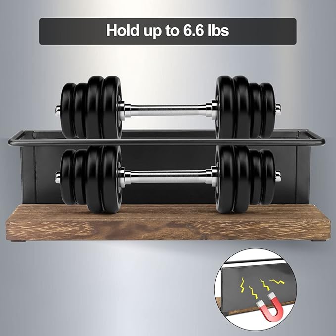 4 Pack Strong Magnetic Spice Rack Organizer for Refrigerator and Microwave Oven, Metal Fridge Shelf, Space Saver for Kitchen Organization and Storage, Black