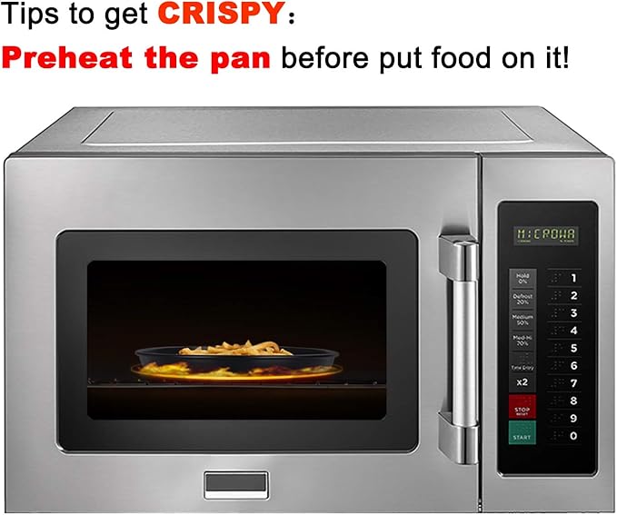 MACONEE 10inch Universal Microwave Crisper Pan/Microwave Cookware Browning Tray, Crispy Plate, Microwave Crispers for Reheat Frozen Pizza, Chicken Nuggets French Toast with Crispy Effect!