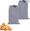 2 Pcs 100% Linen Bread Bags for Homemade Bread 13 x 19.6 Inches Reusable Sourdough Bread Storage Bag with Zipper (Gray)
