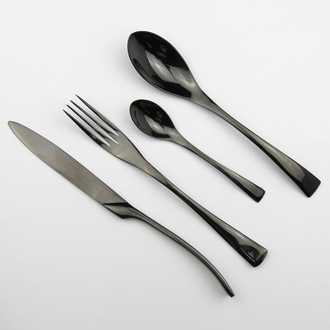Luxury 4-Piece 18/10 Stainless Steel Flatware Set, Mirror Polishing Silver
