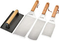 Stanbroil Large Metal Griddle Spatula Set with Long Flat Spatulas and Cast Iron Grill Press for Flat Tops, Griddles, Grills, Ovens and Stoves,Set of 4