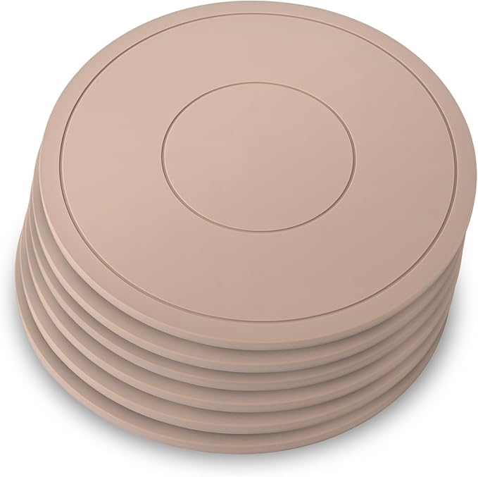 Silicone Trivet Mats 6 Heat Resistant Pot Holders for Hot Pots and Pans Silicone Mats for Kitchen Countertops, Table (Brown)