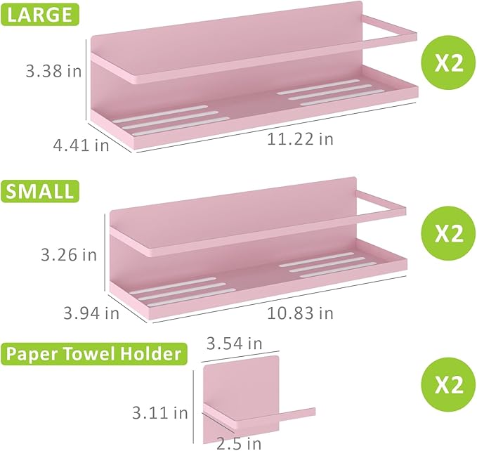 Magnetic Spice Rack For Refrigerator Magnetic Fridge Shelf For Kitchen Spice Organizer Magnetic Shelf For Fridge Space Saving Pink 4 Pack