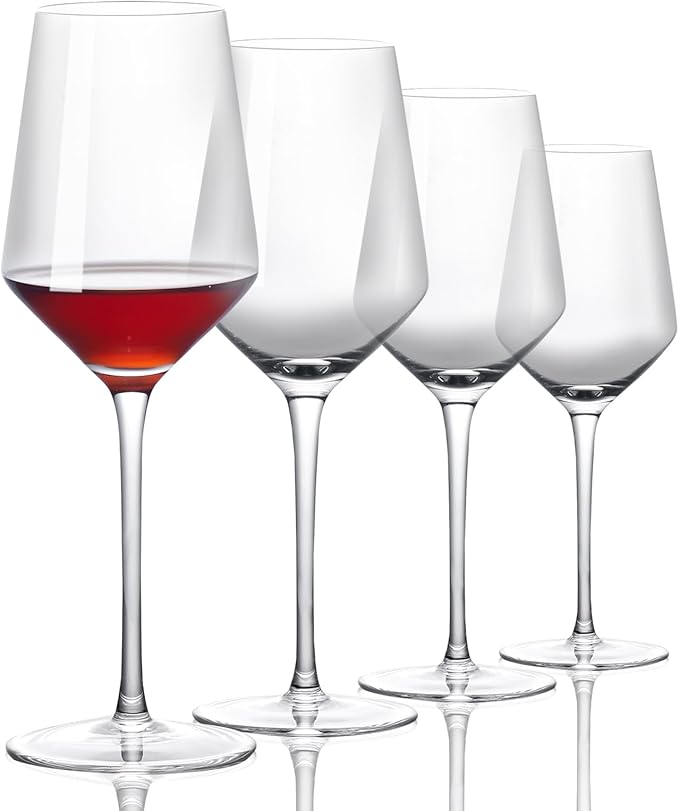 ACHEER Crystal Wine Glasses Set of 4 - Hand Blown Red Wine or White Wine Glass - 14Oz - Long Stem Wine Glasses – Gift for Wedding, Anniversary, Christmas