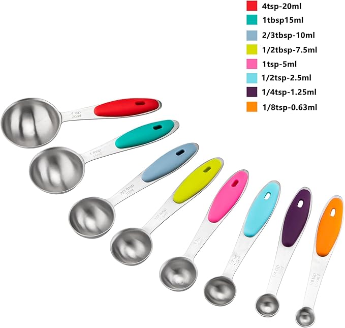 Measuring Cups and Spoons Set Stainless Steel Includes 5 Measuring Cups 8 Measuring Spoons for Dry or Liquid Ingredients (5+8)
