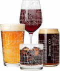 Blue Ridge Mountain Gifts - Denver Souvenir - Colorado Glassware Gift, Etched City Map, Laser Engraved and Dishwasher Safe