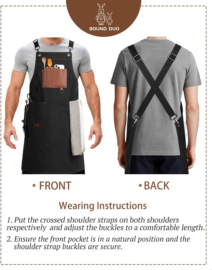 Kitchen Apron - 3 Large Pockets, Cross Back Apron With Adjustable Straps, Cooking Kitchen Chef Apron For Women And Men, Wear-Resistant & Easy To Clean.