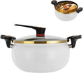 8L Micro Pressure Cooker, Non-Stick Pot Multi-Function Micro Pressure Cooking Pot for Induction Cookers, Gas Cookers, Electric Ceramic Stoves, Halogen Stoves (White)