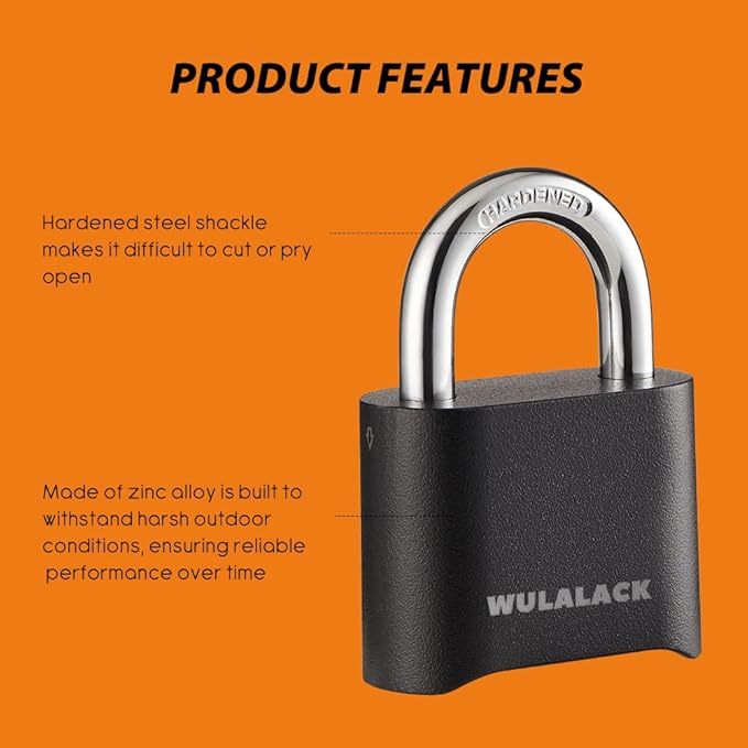 Combination Lock Outdoor, 4 Digit Weatherproof Padlock Combination for Outdoor Sheds Fence, Gate Hasps, Storage Unit, 12 Pack…