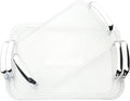 3 Pack Serving Tray with Handles, Stackable Reusable Trays for Serving Food, Plastic Serving Platters for Party, Charcuterie, Fruit, Appetizer, Transparent