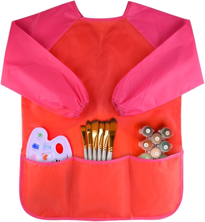 KUUQA Waterproof Children Art Smock Kids Art Aprons, Painting Supplies (Paints and brushes not included)