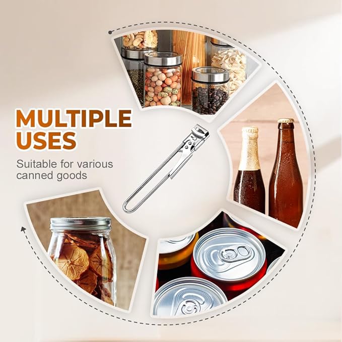 Adjustable Stainless Steel Jar Opener, Easy Grip Jar Opener for Weak Hands, Multifunctional Bottle & Lid Opener Kitchen Accessories (1PC)
