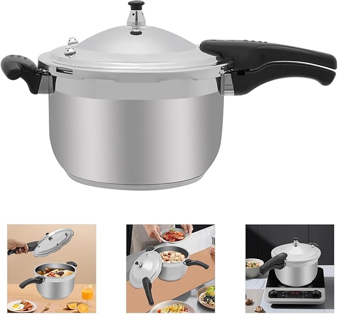 8L Pressure Cooker,80Kpa High Pressure Stovetop Cooker, 11inch 304 Stainless Steel Pressure Stewing Pot with Handle for Commercial & Home Use (8L/8.45 Qt)