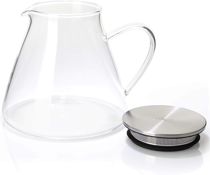 FORLIFE Fuji Glass Teapot with Filter Lid (32 ounces)