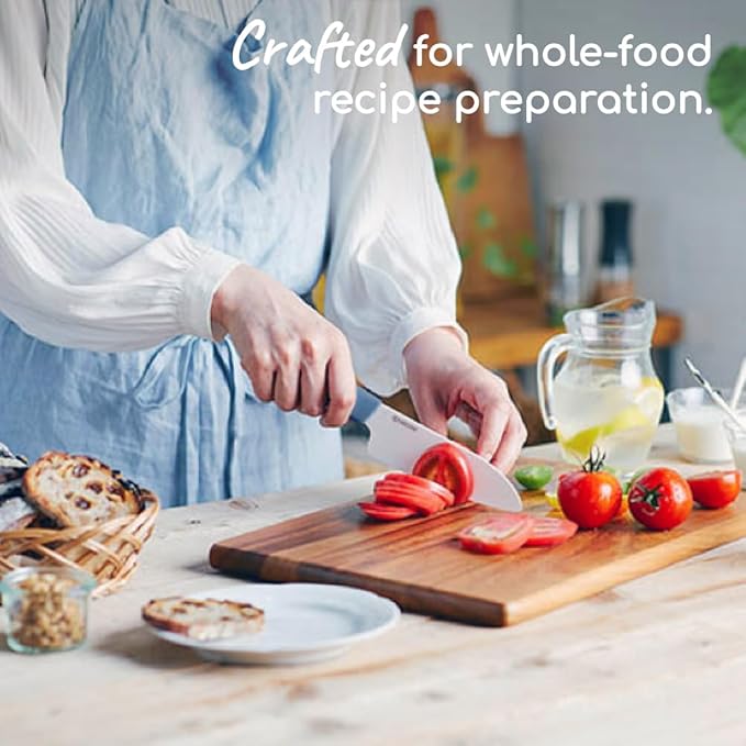 Kyocera Revolution 2-Piece Ceramic Knife Set: Chef Knife For Your Cooking Needs, 5.5" Santoku and 4.5" Utility Knife, White Blades with Blue Handles, White/Blue