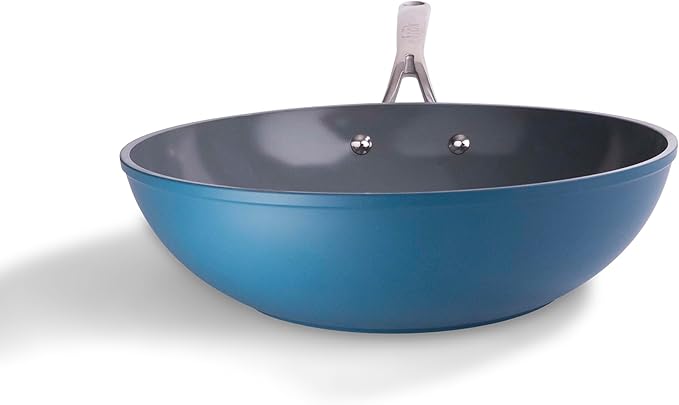 frök All-In-One Non-Stick Fry Pan Meets Wok with Lid, 11-Inch, Blue & Silver