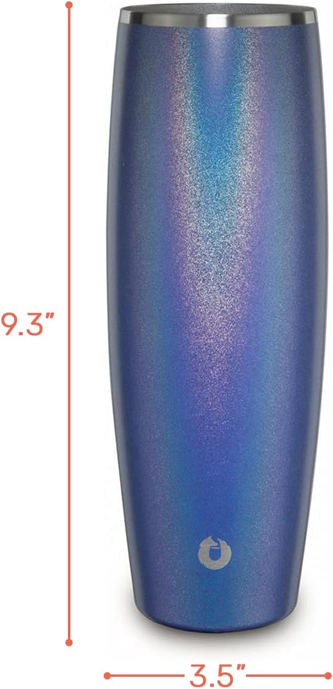 SNOWFOX Premium Vacuum Insulated Stainless Steel Beer Glass With Lid, Home Bar Accessories, Elegant Bartending, Lightweight Pint Glasses, Sleek Drinkware, Frosty Beverages Stay Cold, 23.9oz, Blue