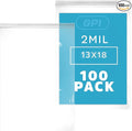 GPI - 2.5 Gallon Extra-large Zip Bags, 13" x 18" Large Reclosable Lock Zip Bags, Clear Plastic Zipper Storage Bags with Zip Top Lock for Freezer, Clothing, Food, Supplies - 100 Count