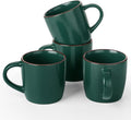 famiware Mercury Coffee Mugs 13 oz, Coffee Mugs Set of 4 with Handle, Cups for Latte, Hot Tea, Cappuccino, Mocha, Cocoa, Dark Green