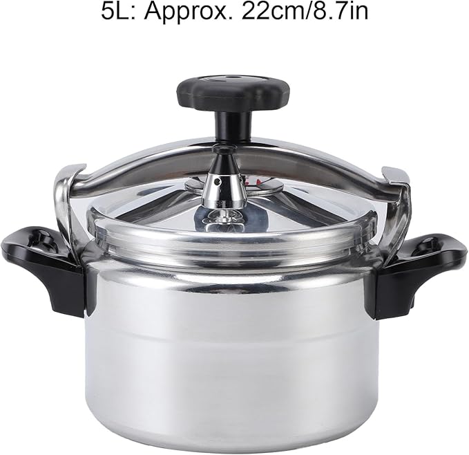 Pressure Cooker,Universal Compound Bottom Pressure Cooker Induction,Aluminium Pressure Canner for Gas Cooktops Flat Top Cooktops Induction Cooktops (5L)