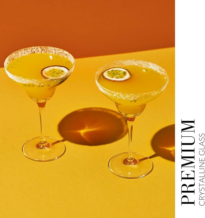 Krosno Margarita Cocktail Glasses, Set of 6, 9.1 oz, Mixology Collection, Ideal for Cocktails, Frozen Desserts, Dishwasher Safe, Made in Europe