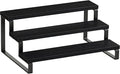 Giikin 3 Tier Spice Rack, Cabinet Organizer Shelf, Wooden Spice Rack for Countertop, Kitchen Counter Storage Shelves Cupcake Stand Holder Display Stand, Black