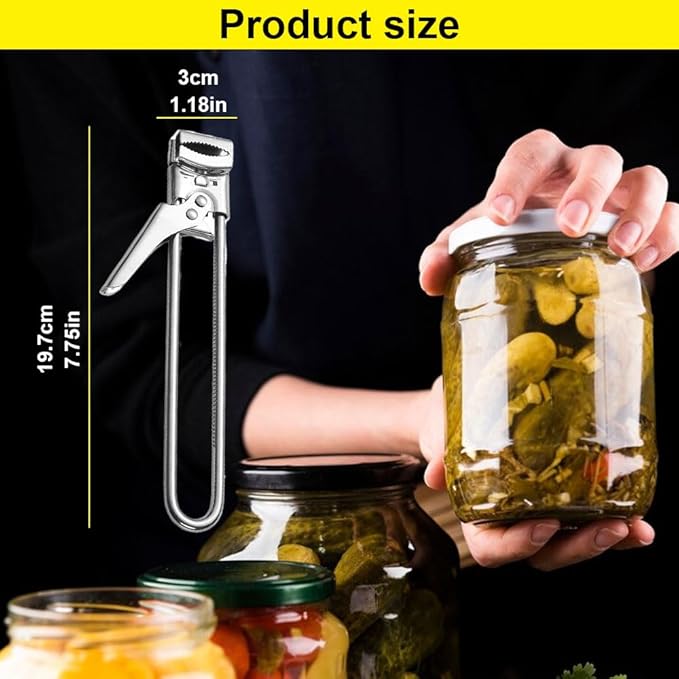 Adjustable Stainless Steel Telescopic Can Opener, 2026 New Gripper Tight Lid Opener Kitchen Gadgets, Handy Rubber Bottle Jar Opener for Seniors (A-1Pcs)